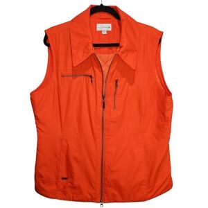 Cutter & Buck Orange Vest Sleeveless Jacket Full Zip-Up Women's XL Extra Large